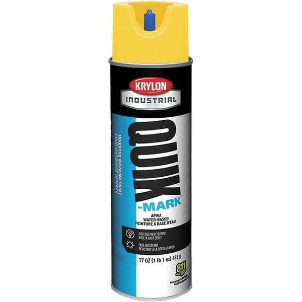 Krylon - 20 fl oz Yellow Marking Paint - 50 to 60 Sq Ft Coverage, Water-Based Formula - Eagle Tool & Supply