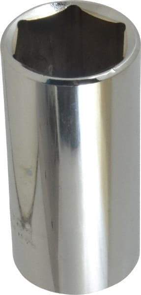 Proto - 1", 3/8" Drive, Deep Hand Socket - 6 Points, 2-3/4" OAL, Chrome Finish - Eagle Tool & Supply