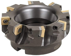 Kennametal - 12 Inserts, 8" Cut Diam, 2-1/2" Arbor Diam, 0.361" Max Depth of Cut, Indexable Square-Shoulder Face Mill - 0/90° Lead Angle, 2.38" High, SD.T 43.. Insert Compatibility, Series KSSM - Eagle Tool & Supply