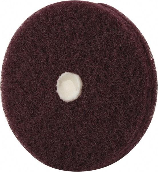 Merit Abrasives - 4" Diam, Medium Mounted Scrubber Buffing Wheel - 2 Ply, Very Fine Grade, 1/4" Shank Diam, 6,000 RPM - Eagle Tool & Supply