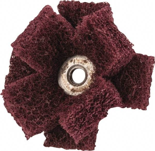 Merit Abrasives - 2" Diam Medium Density Cross Buff - 2 Plys, 1/4-20 Thread, Very Fine Grade, 12,000 Max RPM - Eagle Tool & Supply
