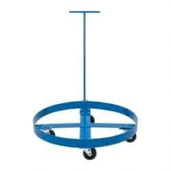 PRO-SOURCE - 1,000 Lb Load Capacity, 55 Gal Drum Dolly - 4" High, 4 Wheels - Eagle Tool & Supply