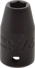 Proto - 1/4" Drive 7/32" Standard Impact Socket - 6 Points, 7/8" OAL - Eagle Tool & Supply