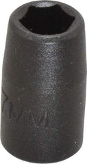 Proto - 1/4" Drive 7mm Standard Impact Socket - 6 Points, 7/8" OAL - Eagle Tool & Supply
