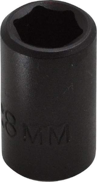 Proto - 1/4" Drive 8mm Standard Impact Socket - 6 Points, 7/8" OAL - Eagle Tool & Supply
