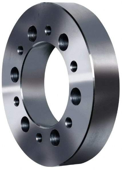 Pratt Burnerd America - Adapter Back Plate for 8" Diam Self Centering Lathe Chucks - A1/A2-5 Mount, 2-1/4" Through Hole Diam, Steel - Eagle Tool & Supply