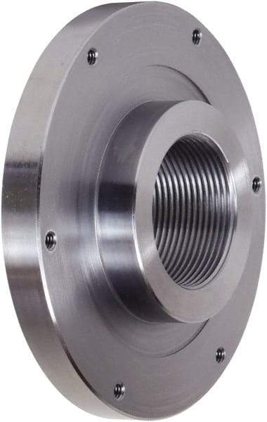Pratt Burnerd America - Adapter Back Plate for 6" Diam Self Centering Lathe Chucks - 1-1/2 - 8 Mount, 1.81" Through Hole Diam, Steel - Eagle Tool & Supply
