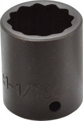 Proto - 1/2" Drive 1-1/16" Standard Impact Socket - 12 Points, 1-3/4" OAL - Eagle Tool & Supply