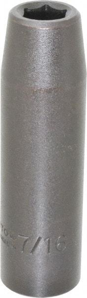 Proto - 1/2" Drive 7/16" Deep Impact Socket - 6 Points, 3-1/4" OAL - Eagle Tool & Supply