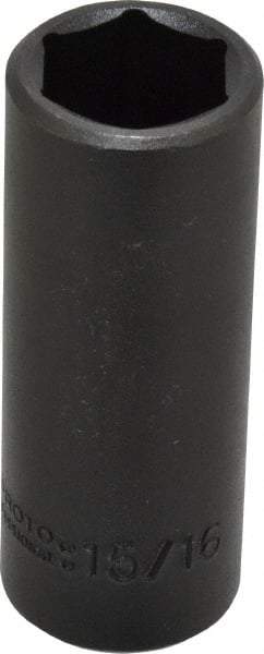 Proto - 1/2" Drive 15/16" Deep Impact Socket - 6 Points, 3-1/2" OAL - Eagle Tool & Supply