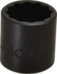 Proto - 1/2" Drive 30mm Standard Impact Socket - 12 Points, 2" OAL - Eagle Tool & Supply
