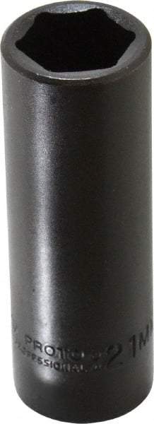 Proto - 1/2" Drive 21mm Deep Impact Socket - 6 Points, 3-1/4" OAL - Eagle Tool & Supply