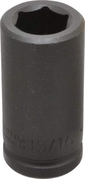 Proto - 3/4" Drive 15/16" Deep Impact Socket - 6 Points, 3-1/4" OAL - Eagle Tool & Supply