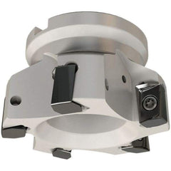 Iscar - 12 Inserts, 160mm Cut Diam, 40mm Arbor Diam, 16.3mm Max Depth of Cut, Indexable Square-Shoulder Face Mill - 0/90° Lead Angle, 63mm High, H490 AN.X 17 Insert Compatibility, Series Helido - Eagle Tool & Supply