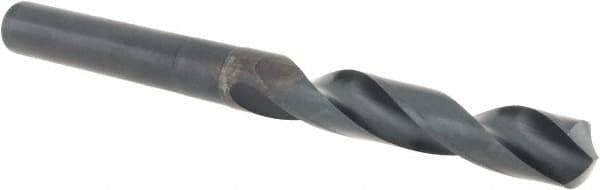 Cle-Line - 17/32" Drill, 118° Point, High Speed Steel Silver Deming & Reduced Shank Drill Bit - Oxide Finish, 6" OAL, Straight Shank, 3-1/8" Flute Length, Right Hand Cut, Standard Point, Spiral Flute, Regular Spiral - Eagle Tool & Supply