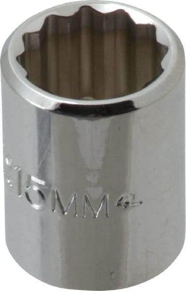 Proto - 3/8" Drive, Standard Hand Socket - 12 Points, 1-1/8" OAL, Chrome Finish - Eagle Tool & Supply