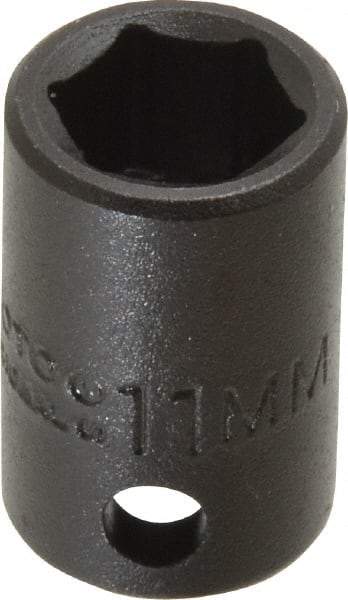 Proto - 3/8" Drive 11mm Standard Impact Socket - 6 Points, 1-1/32" OAL - Eagle Tool & Supply