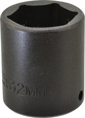 Proto - 1/2" Drive 32mm Standard Impact Socket - 6 Points, 2" OAL - Eagle Tool & Supply