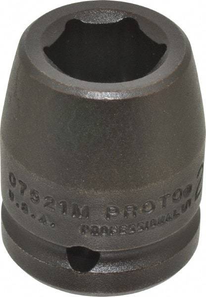 Proto - 3/4" Drive 21mm Standard Impact Socket - 6 Points, 1-59/64" OAL - Eagle Tool & Supply