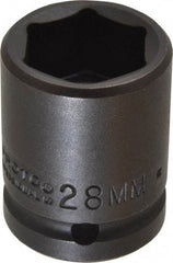 Proto - 3/4" Drive 28mm Standard Impact Socket - 6 Points, 2-3/64" OAL - Eagle Tool & Supply