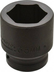 Proto - 3/4" Drive 35mm Standard Impact Socket - 6 Points, 2-1/4" OAL - Eagle Tool & Supply