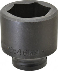 Proto - 3/4" Drive 46mm Standard Impact Socket - 6 Points, 2-55/64" OAL - Eagle Tool & Supply