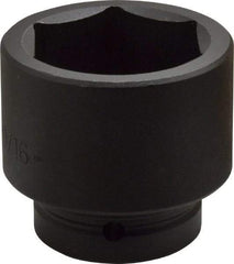 Proto - 1" Drive 2-9/16" Standard Impact Socket - 6 Points, 3-1/2" OAL - Eagle Tool & Supply