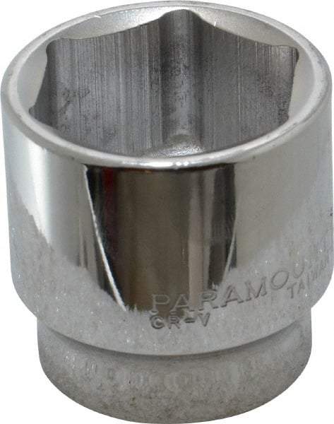 Paramount - 1-1/2", 1/2" Drive, Standard Hand Socket - 6 Points, 1-1/2" OAL, Steel, Chrome Finish - Eagle Tool & Supply