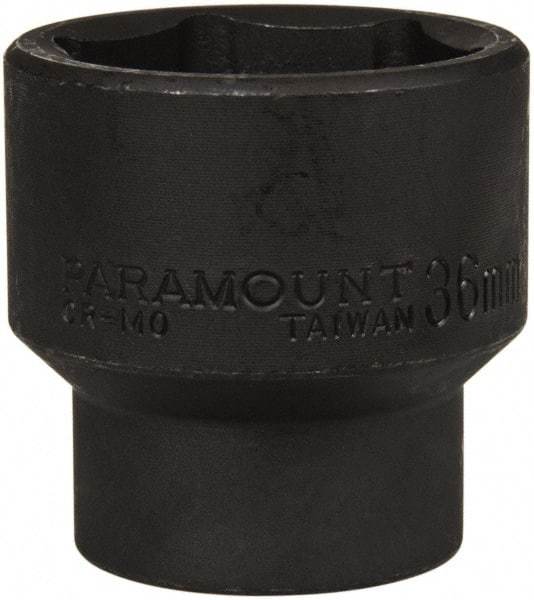 Paramount - 1/2" Drive 36mm Standard Impact Socket - 6 Points, 2" OAL - Eagle Tool & Supply