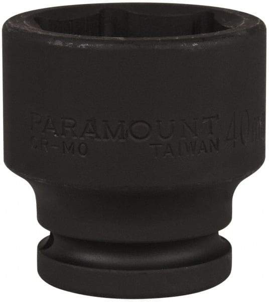 Paramount - 3/4" Drive 40mm Standard Impact Socket - 6 Points, 2-9/32" OAL - Eagle Tool & Supply