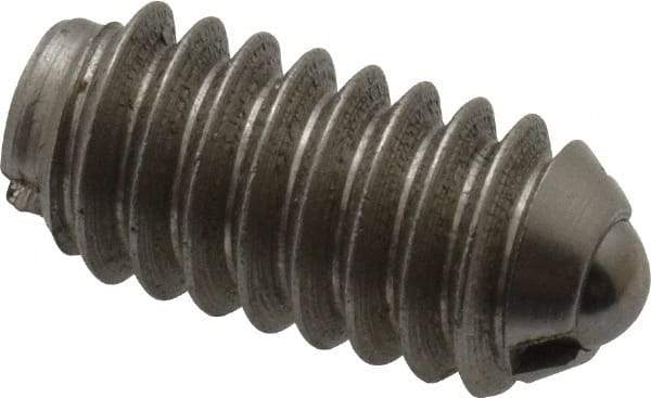 Gibraltar - 1/4-20, 0.125" Ball Diam, 17/32" Body Length, 0.035" Max Ball Reach, Threaded Ball Plunger - Stainless Steel Body, Stainless Steel Ball, 2 Lb Initial End Force, 4 Lb Final End Force - Eagle Tool & Supply