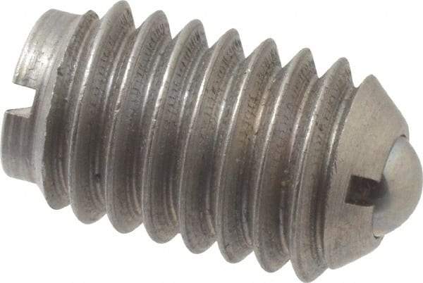 Gibraltar - 3/8-16, 0.187" Ball Diam, 5/8" Body Length, 0.048" Max Ball Reach, Threaded Ball Plunger - Stainless Steel Body, Stainless Steel Ball, 2.5 Lb Initial End Force, 5 Lb Final End Force, Locking Element - Eagle Tool & Supply