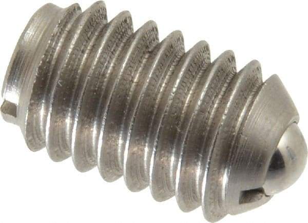 Gibraltar - 3/8-16, 0.187" Ball Diam, 5/8" Body Length, 0.048" Max Ball Reach, Threaded Ball Plunger - Stainless Steel Body, Stainless Steel Ball, 5 Lb Initial End Force, 10 Lb Final End Force - Eagle Tool & Supply