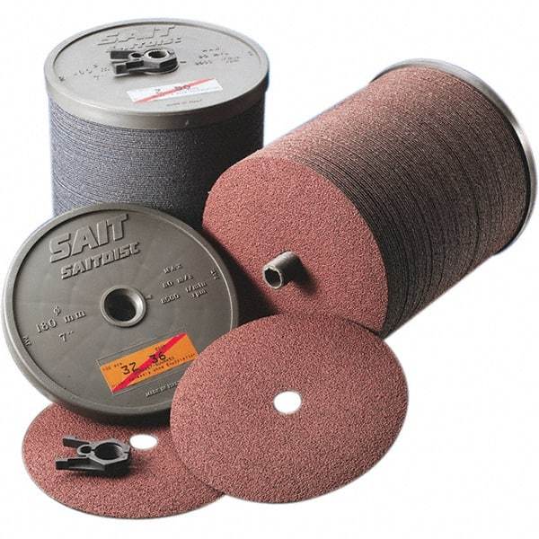 Sait - 4-1/2" Diam 7/8" Hole 36 Grit Fiber Disc - Very Coarse Grade, Zirconia Alumina, Series 3Z - Eagle Tool & Supply