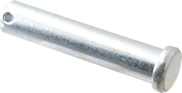 Made in USA - 5/8" Pin Diam, 3" OAL, Standard Clevis Pin - 5/32" Hole, 2-27/32" Usable Length, Zinc-Plated Steel - Eagle Tool & Supply