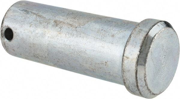 Made in USA - 1" Pin Diam, 2-1/2" OAL, Standard Clevis Pin - 13/64" Hole, 2-19/64" Usable Length, Zinc-Plated Steel - Eagle Tool & Supply