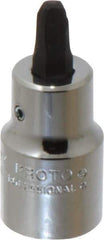 Proto - 1/2" Drive Phillips Screwdriver Socket - 2-5/32" OAL, #4 Point - Eagle Tool & Supply