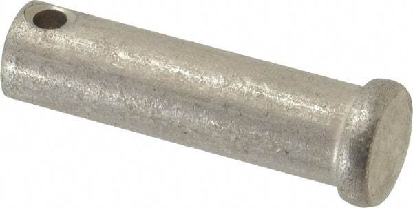 Made in USA - 1/2" Pin Diam, 1-3/4" OAL, Standard Clevis Pin - 5/32" Hole, 1-19/32" Usable Length, Uncoated Stainless Steel - Eagle Tool & Supply