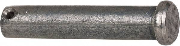 Made in USA - 5/8" Pin Diam, 3" OAL, Standard Clevis Pin - 5/32" Hole, 2-27/32" Usable Length, Uncoated Stainless Steel - Eagle Tool & Supply