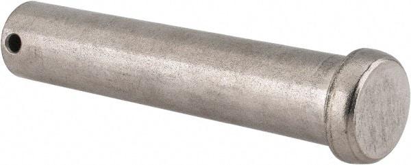 Made in USA - 3/4" Pin Diam, 3-3/4" OAL, Standard Clevis Pin - 5/32" Hole, 3-19/32" Usable Length, Uncoated Stainless Steel - Eagle Tool & Supply