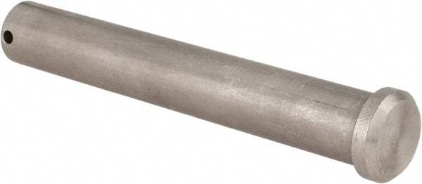 Made in USA - 3/4" Pin Diam, 5" OAL, Standard Clevis Pin - 5/32" Hole, 4-27/32" Usable Length, Uncoated Stainless Steel - Eagle Tool & Supply
