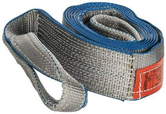 Lift-All - 12' Long x 3" Wide, 4,800 Lb Vertical Capacity, 1 Ply, Polyester Web Sling - 3,800 Lb Choker Capacity, Silver (Color) - Eagle Tool & Supply