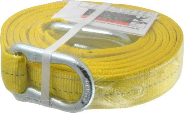 Lift-All - 12' Long x 2" Wide, 6,400 Lb Vertical Capacity, 2 Ply, Polyester Web Sling - 5,000 Lb Choker Capacity, Yellow - Eagle Tool & Supply