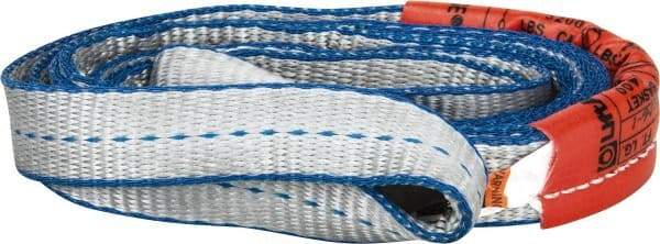 Lift-All - 4' Long x 1" Wide, 3,200 Lb Vertical Capacity, 2 Ply, Polyester Web Sling - 2,500 Lb Choker Capacity, Silver (Color) - Eagle Tool & Supply