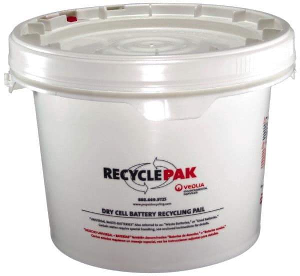 Recyclepak - 13 Inch Deep, Battery Container - 15 Inch Diameter, 50 Lb. Capacity, 3.5 Gallon Pail - Eagle Tool & Supply