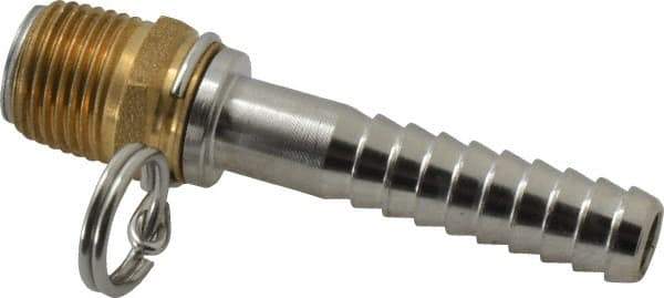 SuperKlean - 1/2 NPT x 1/2" Hose Barb, Swivel Hose Adapter - Brass & Stainless Steel - Eagle Tool & Supply