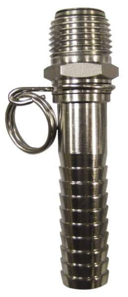 SuperKlean - NPT x 5/8" Hose Barb, Swivel Hose Adapter - Stainless Steel - Eagle Tool & Supply