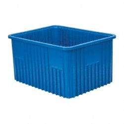 Quantum Storage - 100 Lb Load Capacity Blue Polypropylene Dividable Container - Stacking, 22-1/2" Long x 17-1/2" Wide x 12" High - Eagle Tool & Supply