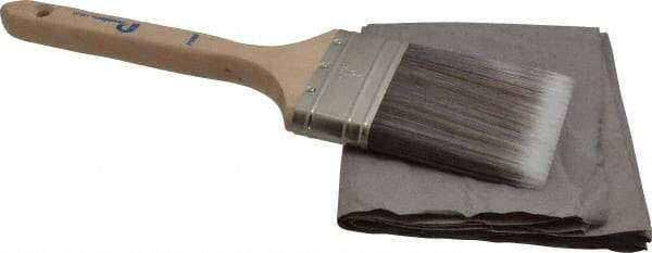 Premier Paint Roller - 3" Flat Synthetic Sash Brush - 3-1/4" Bristle Length, 9" Wood Handle - Eagle Tool & Supply