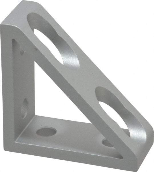80/20 Inc. - 7/8" Wide, 2" High, Open Shelving 4 Hole Inside Corner Gusset - Aluminum, 2" Deep, Use with Series 10 & Bolt Kit 3393 - Eagle Tool & Supply